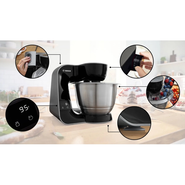 სამზარეულოს კომბაინი Bosch MUM5XC4E, 1000W, 3.9L, Food Processor, Black