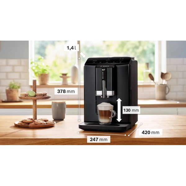 ყავის აპარატი Bosch TIE20119, 1300W, 1.4L, Coffee Machine, Black