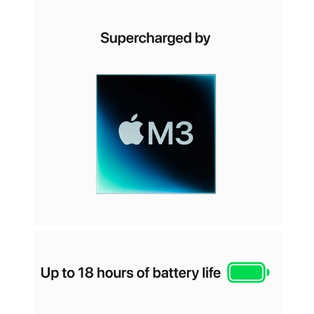 Apple MRYR3RU/A MacBook Air, 15", M3, 8GB, 256GB SSD, Integrated, Starlight