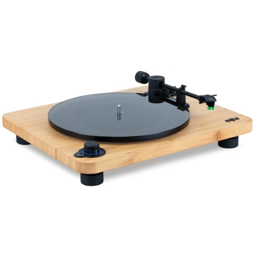 House of Marley EM-JT010-SB Stir It Up Lux, Bluetooth, USB-C, 3.5mm, Wireless Turntable, Wood