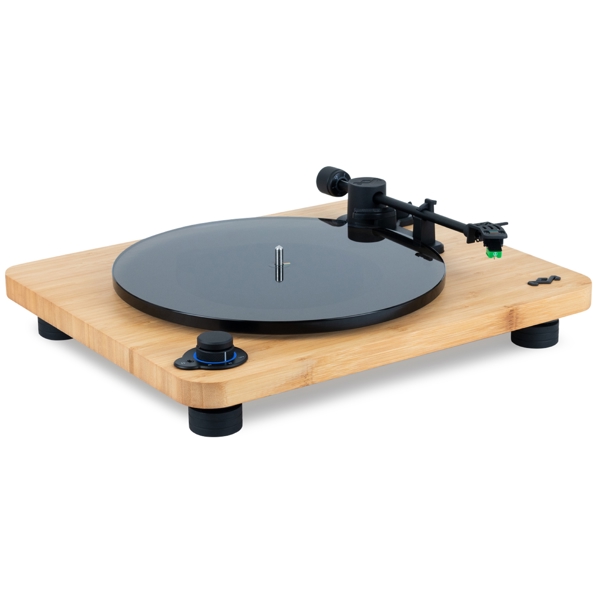 House of Marley EM-JT010-SB Stir It Up Lux, Bluetooth, USB-C, 3.5mm, Wireless Turntable, Wood