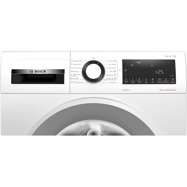 სარეცხი + საშრობი მანქანა Bosch WNA14400ME, 9Kg, 1400Rpm, 69dB, Washer & Dryer Machine, White