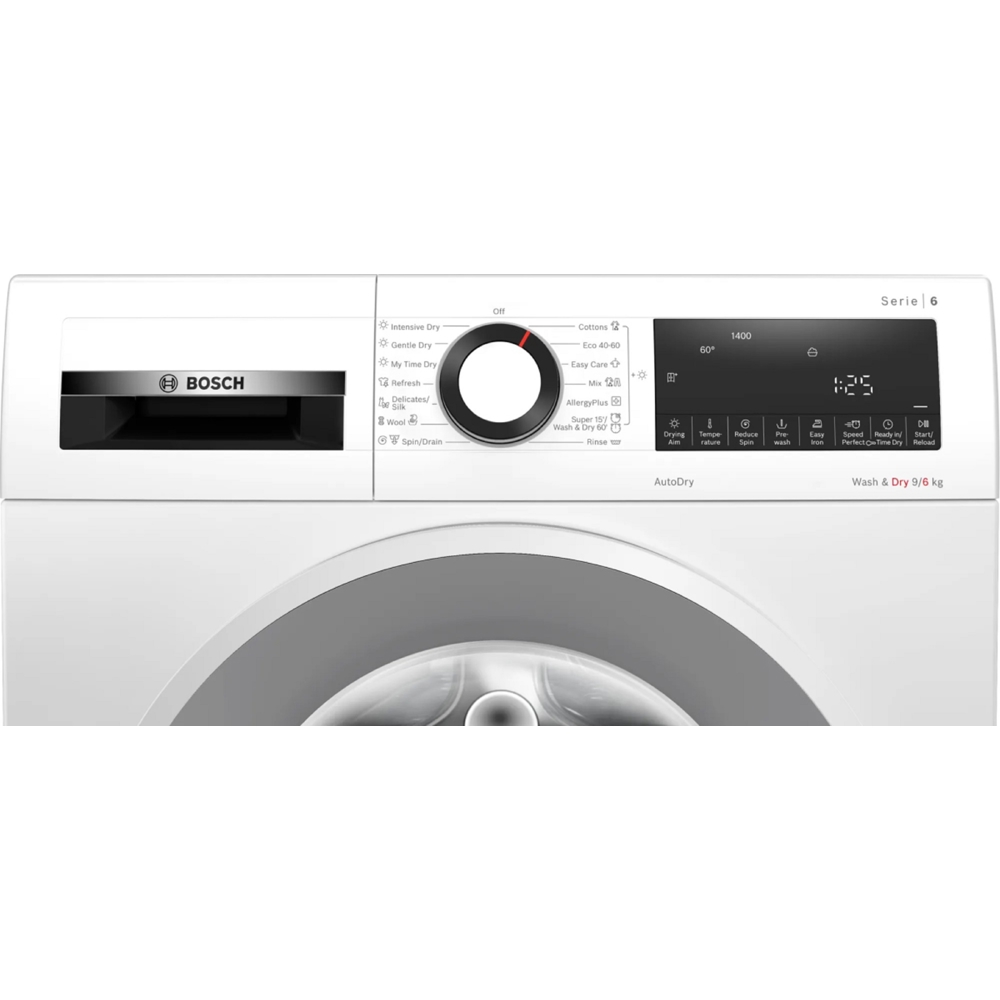 სარეცხი + საშრობი მანქანა Bosch WNA14400ME, 9Kg, 1400Rpm, 69dB, Washer & Dryer Machine, White
