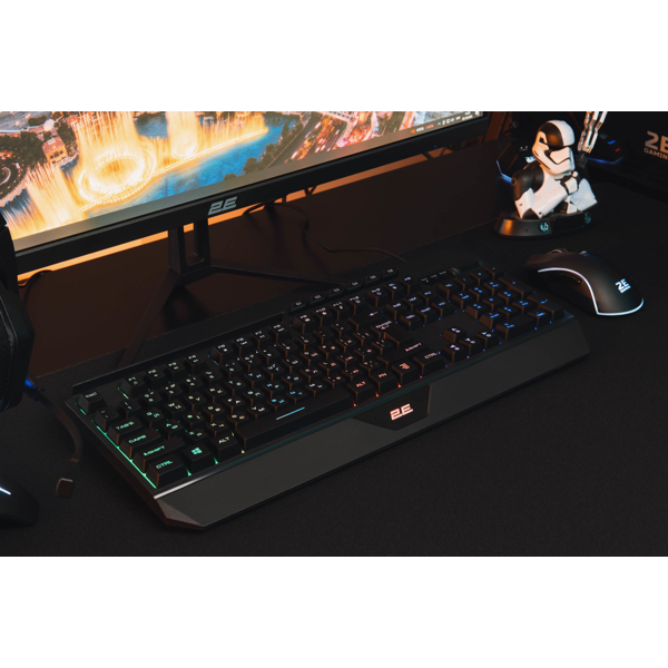 კლავიატურა 2E KG315UBK, Wired, RGB, USB, Gaming Keyboard, Black