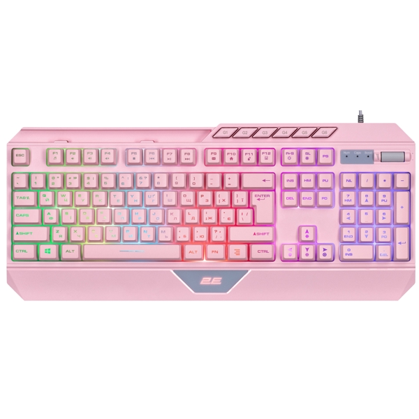 კლავიატურა 2E KG315UPK, Wired, RGB, USB, Gaming Keyboard, Pink