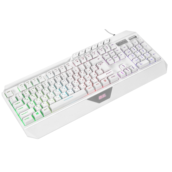 კლავიატურა 2E KG315UWT, Wired, RGB, USB, Gaming Keyboard, White