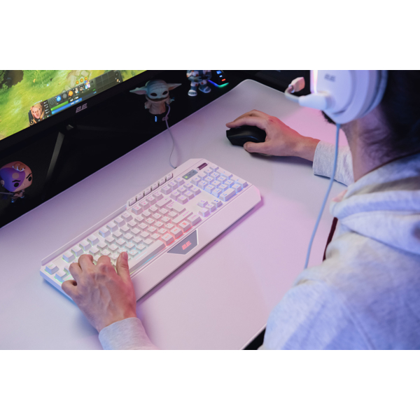 კლავიატურა 2E KG315UWT, Wired, RGB, USB, Gaming Keyboard, White