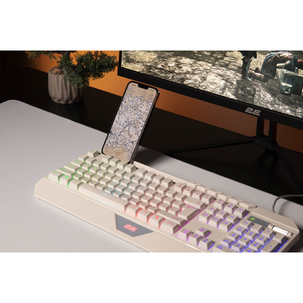 კლავიატურა 2E KG315UWT, Wired, RGB, USB, Gaming Keyboard, White