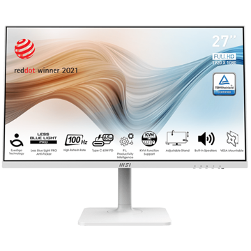 MSI 9S6-3PB19H-099 Modern MD272XPW, 27", Monitor, FHD, IPS, HDMI, DP, USB, USB-C, White