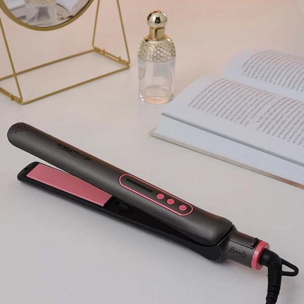 თმის უთო Scarlett SC-HS60T25, 42W, Hair Straightener, Grey/Pink