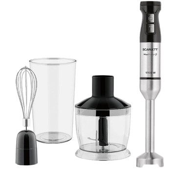 ხელის ბლენდერი Scarlett SC-HB42F86, 1700W, 600ML, Blender, Black/Silver