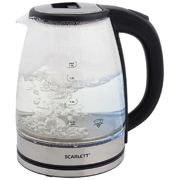 ელექტრო ჩაიდანი Scarlett SC-EK27G30, 1800W, 1.8L, Electric Kettle, Silver