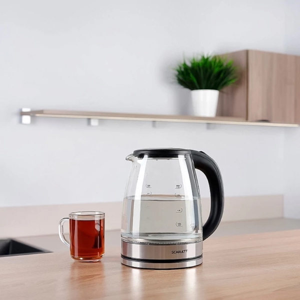 ელექტრო ჩაიდანი Scarlett SC-EK27G30, 1800W, 1.8L, Electric Kettle, Silver