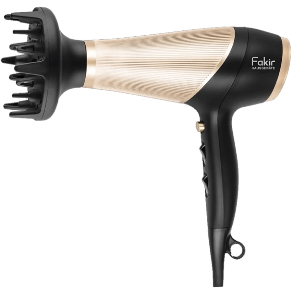 თმის საშრობი Fakir 8682511904255, 1200W, Hair Dryer, Black/Gold