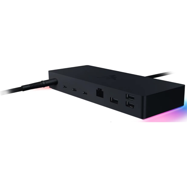 USB ჰაბი Razer RC21-01690100-R3G1 Thunderbolt 4 Dock Chroma, USB-C, USB 3.2, LAN, SD Reader, 3.5mm, USB-C Hub, Black