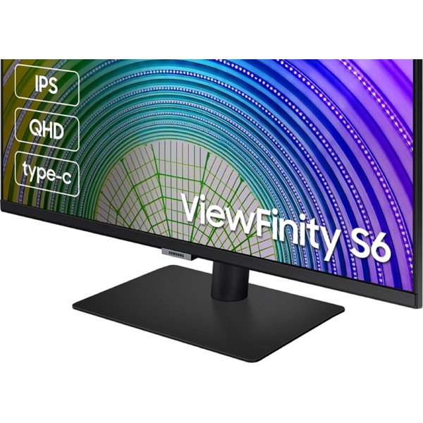 Samsung LS27A600UUIXCI ViewFinity S6, 27", Monitor, QHD, IPS, HDMI, USB, USB-C, LAN, DP, Black
