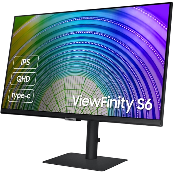 Samsung LS27A600UUIXCI ViewFinity S6, 27", Monitor, QHD, IPS, HDMI, USB, USB-C, LAN, DP, Black
