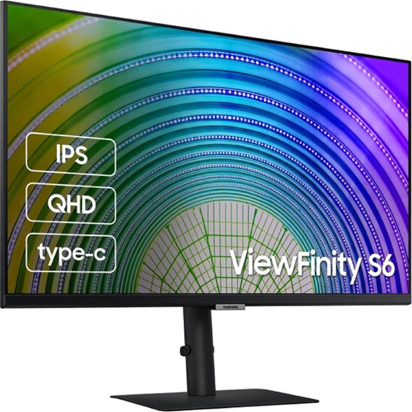 Samsung LS27A600UUIXCI ViewFinity S6, 27", Monitor, QHD, IPS, HDMI, USB, USB-C, LAN, DP, Black
