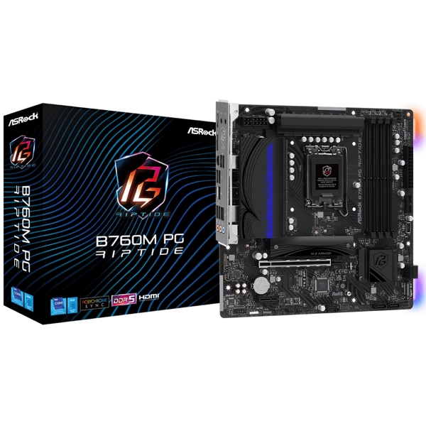 დედა დაფა ASRock B760M_PG_RIPTIDE, LGA1700, DDR5 DIMM, 192GB