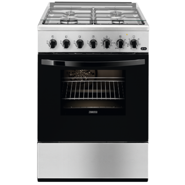 Zanussi ZCK67211XA, 4 Gas, Oven, Silver