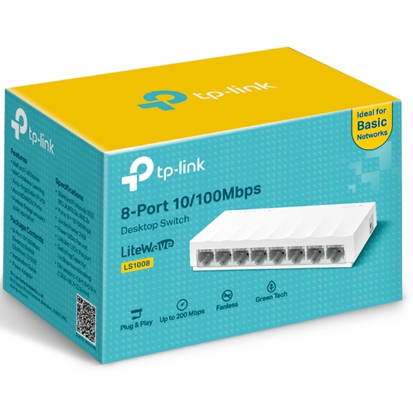 სვიჩი TP-Link LS1008, 8-Port, Switch, White