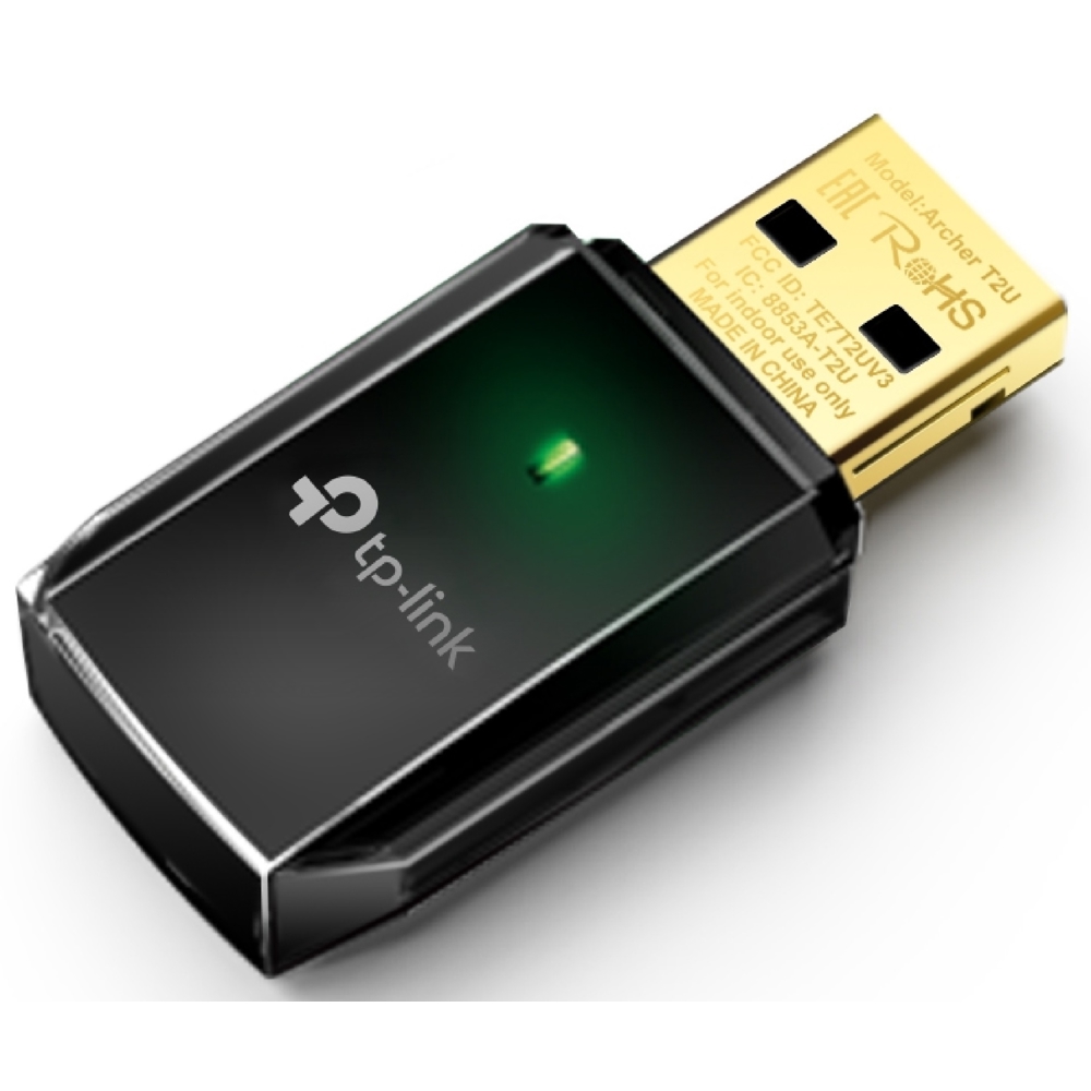 WiFi ადაპტერი TP-Link Archer T2U AC600, 2.4GHz, External Network Adapter, Black
