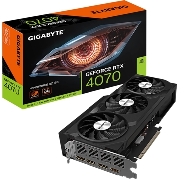 ვიდეო დაფა Gigabyte GN4070WF3OC-12GD, Gaming RTX4070, 12GB, 192bit, HDMI, DP, Black