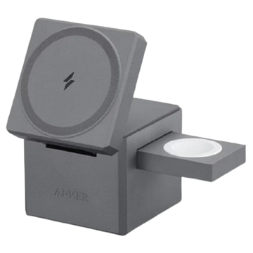 უსადენო დამტენი Anker Y1811G11, 15W, 3-in-1 MagSafe Wireless Charger, Grey