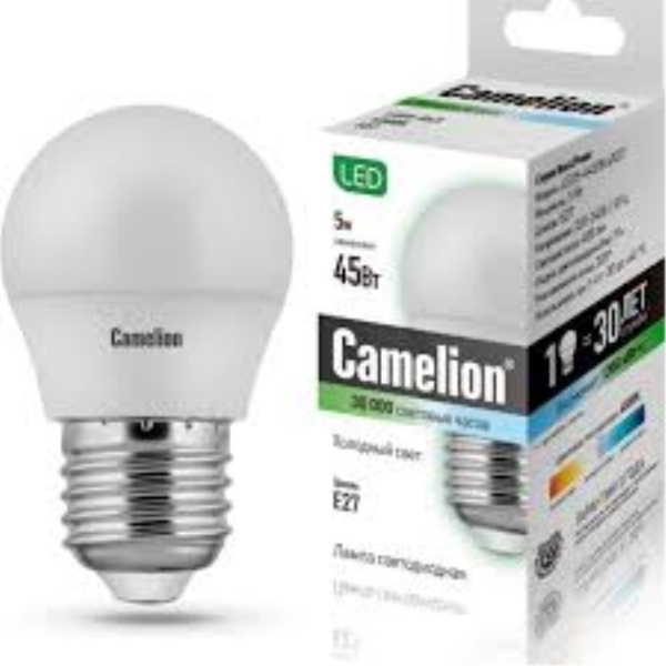 ნათურა Camelion LED  Lamp - LED8-G45/845/E27 ნათურა ლედ განათებით ეკონომიური 8 ვატი , 4895117876428