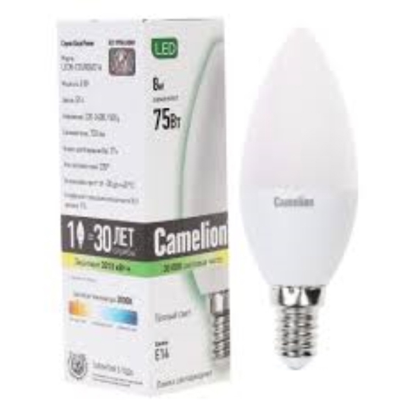 ნათურა ლედ განათებით ეკონომიური Camelion Led Lamp LED7-C35/865/E14  7 ვატი, 4895117877715