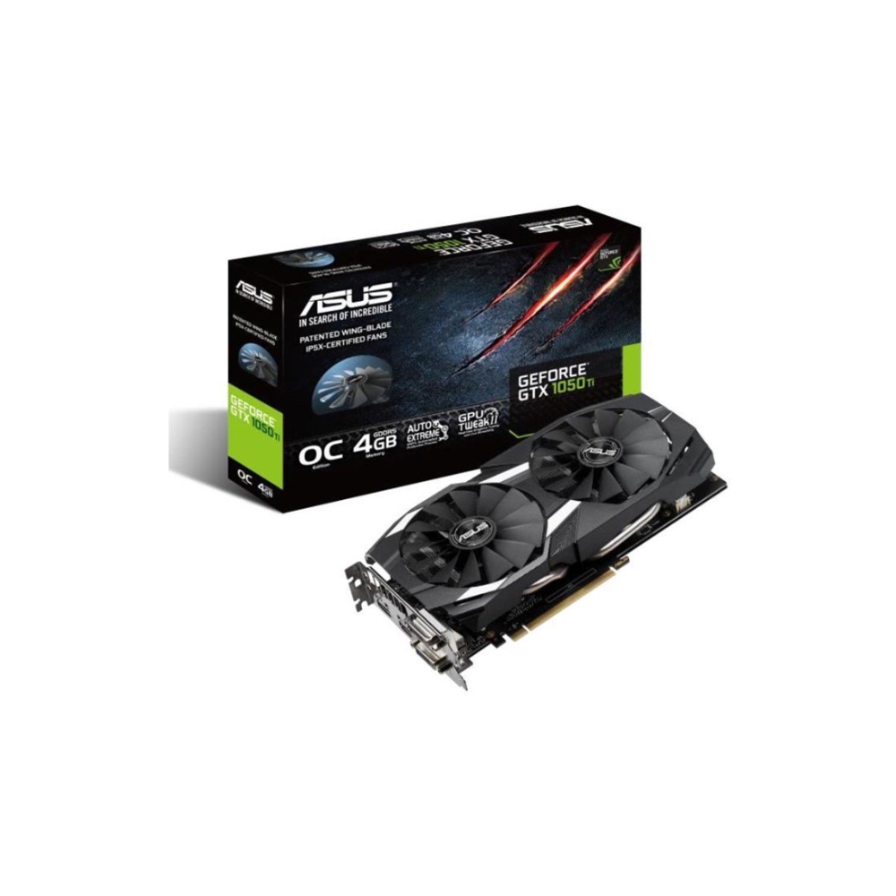  ვიდეო დაფა  PCI EXPRESS 4GB ASUS GTX1050TI, 4GB, 2DVI, HDMI, DISPLAY PORT, GDDR5 ,