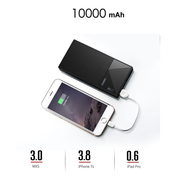 პორტატული დამტენი  REMAX 10000mAh Thoway Power Bank RPP-55 black