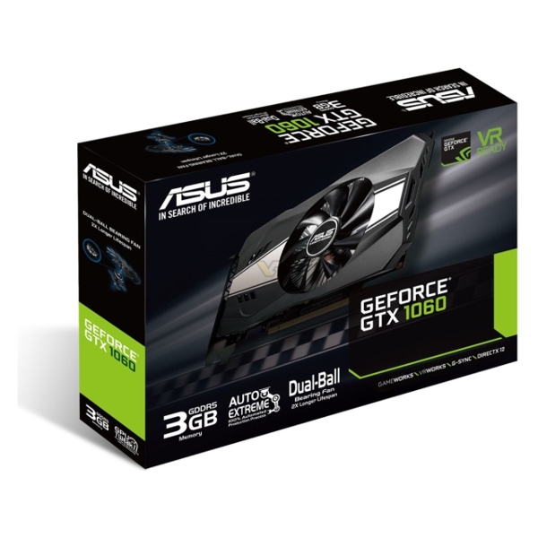 ვიდეო დაფა PCI EXPRESS 3GB ASUS PH-GTX1060-03G , DVI,HDMI*2, DP*2.3G,D5