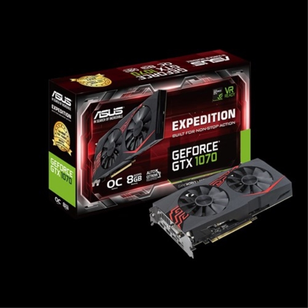 ვიდეო დაფა  PCI EXPRESS 8GB ASUS  EX-GTX1070--O8G,DVI,HDMI*2,DP*2,8G,D5