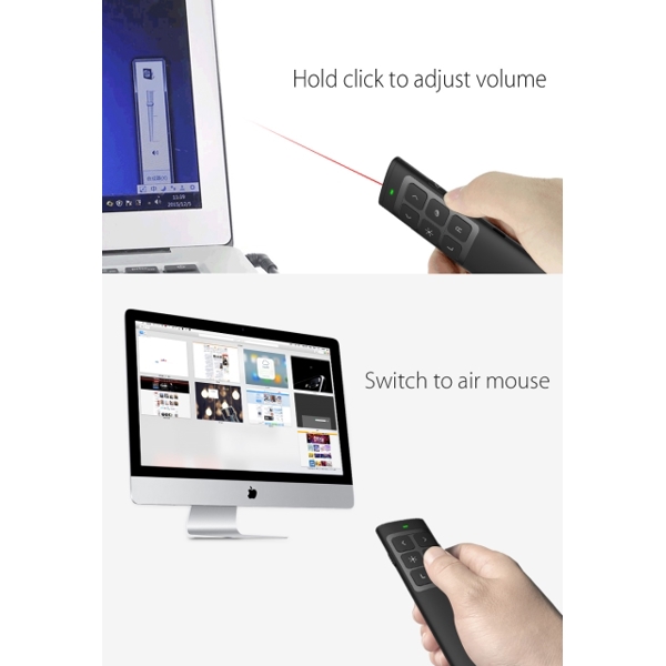 პრეზენტერი მაუსით DOOSL Wireless Presenter Air Mouse Powerpoint Clicker Presentation RF 2.4GHz Remote Control Pen for Projector DSIT014B