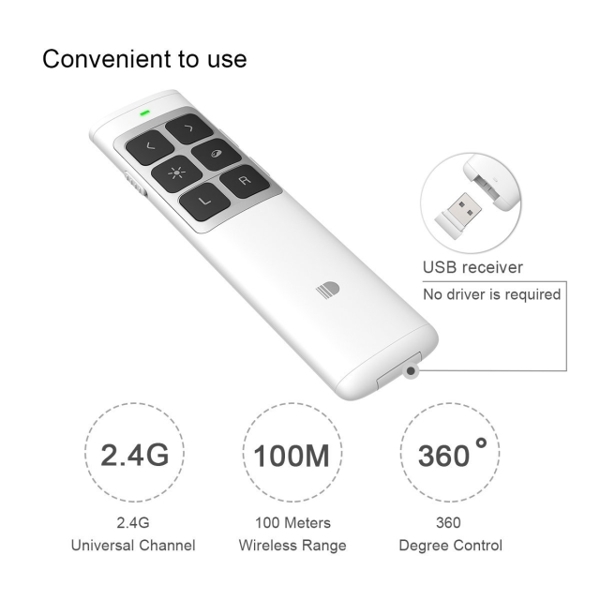 პრეზენტერი DOOSL Wireless Presenter Air Mouse Powerpoint Clicker Presentation RF 2.4GHz Remote Control Pen for Projector DSIT014W