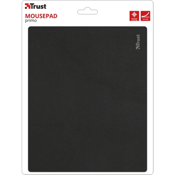 მაუს პადი  TRUST PRIMO MOUSEPAD - Rubber anti-slip bottom Size 220 x 180 m - BLACK