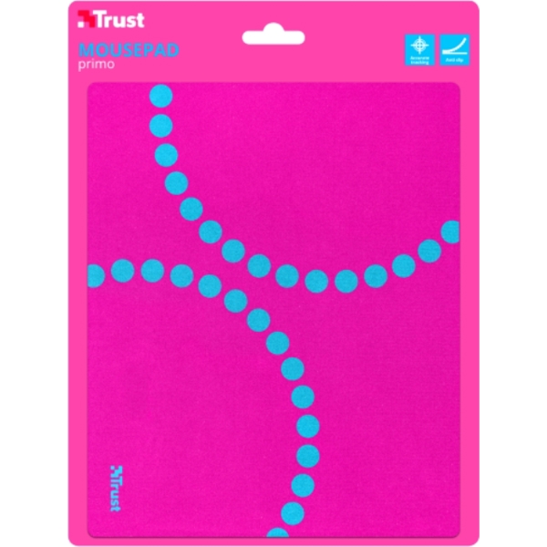 მაუს პადი TRUST PRIMO MOUSEPAD - Rubber anti-slip bottom Size 220 x 180 m - PINK/BLUE