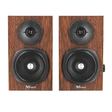 დინამიკი  TRUST VIGOR SPEAKER 24W peak power (12 Watt RMS) / Volume control and power button on the side / USB-powered – no wall power needed -Wood Style