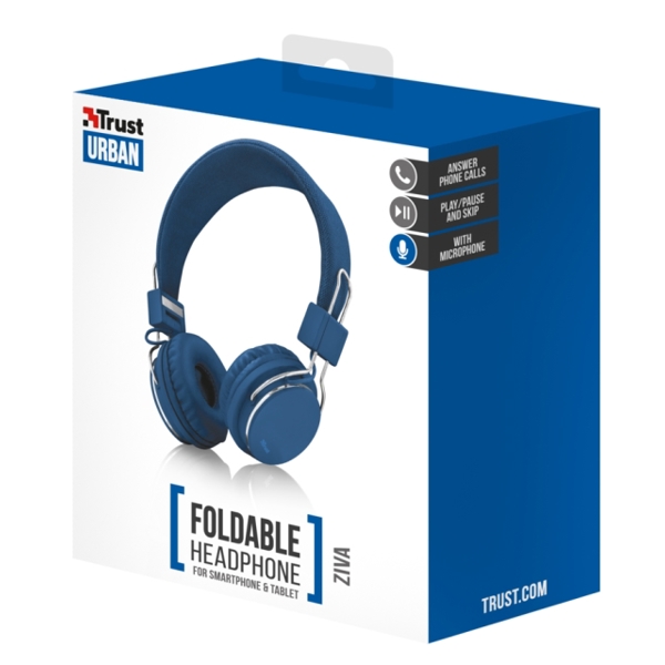 ყურსასმენი  TRUST ZIVA FOLDABLE HEADPHONE - BLUE