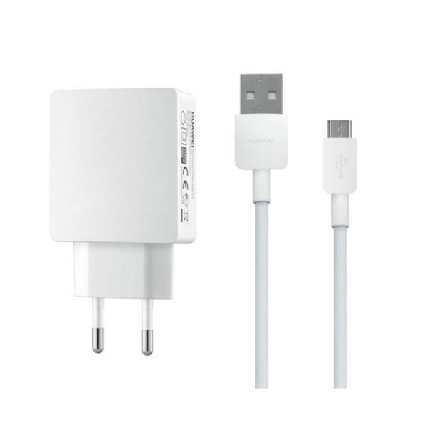 მობილურის დამტენი HUAWEI  QUICK USB CHARGER + DATA CABLE  WHITE