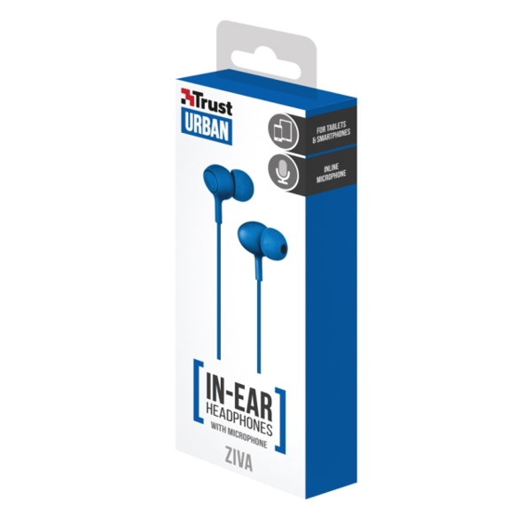 ყურსასმენი TRUST ZIVA IN-EAR HEADPHONES WITH MICROPHONE - BLUE