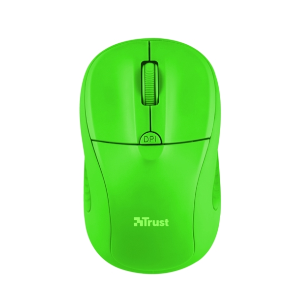 მაუსი  TRUST PRIMO WIRELESS MOUSE Speed select button 1000-1600 DPI- NEON GREEN