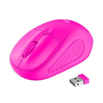 მაუსი  TRUST PRIMO WIRELESS MOUSE Speed select button 1000-1600 DPI- NEON PINK