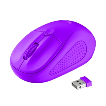 მაუსი  TRUST PRIMO WIRELESS MOUSE Speed select button 1000-1600 DPI- NEON PURPLE