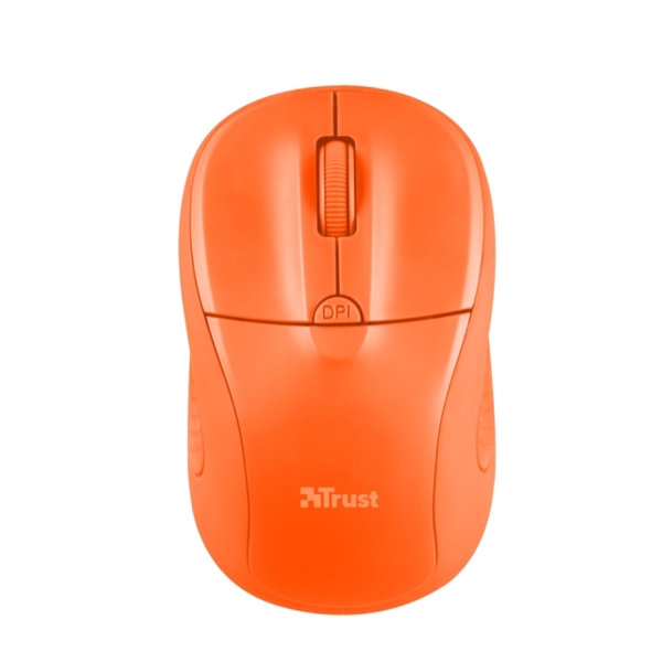 მაუსი  TRUST PRIMO WIRELESS MOUSE Speed select button 1000-1600 DPI- NEON ORANGE