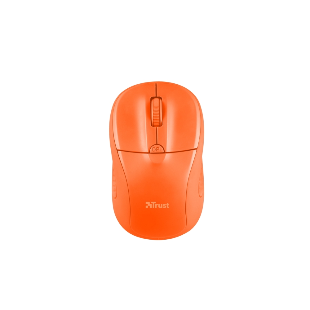 მაუსი  TRUST PRIMO WIRELESS MOUSE Speed select button 1000-1600 DPI- NEON ORANGE
