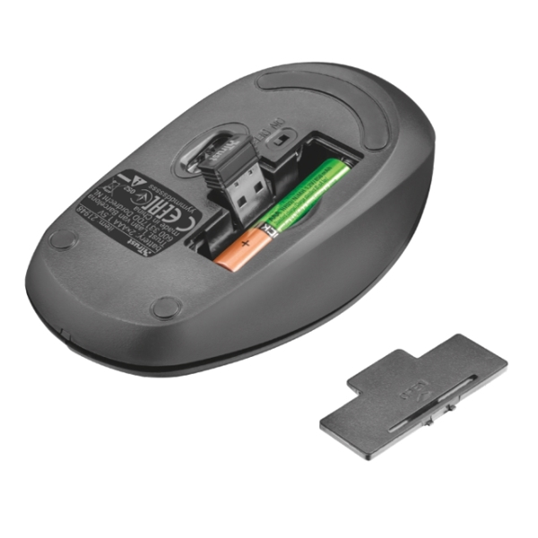 მაუსი  TRUST ZIVA WIRELESS OPTICAL MOUSE , On/off power switch , - Black/Grey