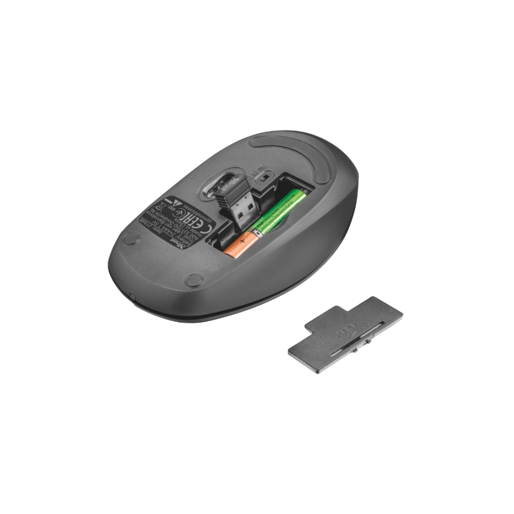 მაუსი  TRUST ZIVA WIRELESS OPTICAL MOUSE , On/off power switch , - Black/Grey