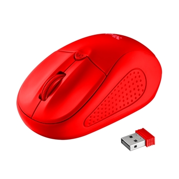 მაუსი  TRUST PRIMO WIRELESS MOUSE Speed select button 1000-1600 DPI- MATTE RED